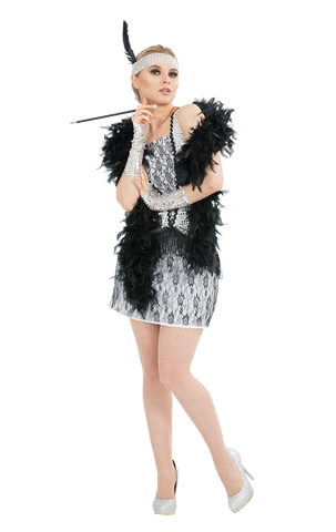 Adult Silver Flapper Costume
